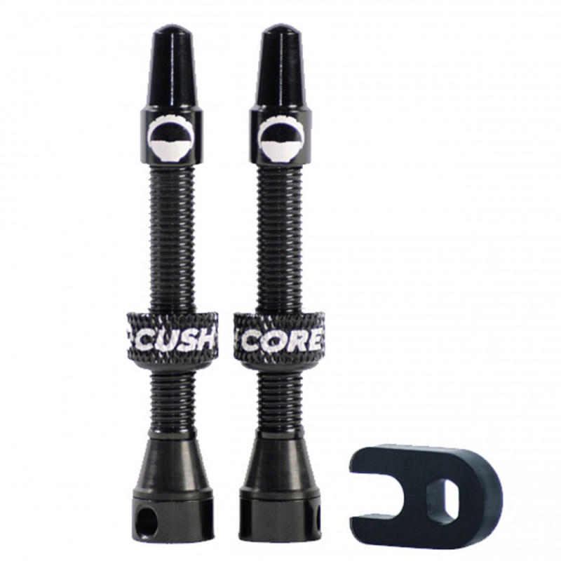 CushCore Tubeless Presta Air Valve Tubeless, 55 mm, 2 Stück/pièces. Black.