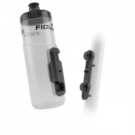 Fidlock Twist Trinkflasche 600 ml mit Magnet-Befestigung, inkl. Twist Bike Base. Transparent Clear.