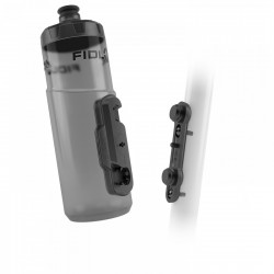 Fidlock Twist Trinkflasche 600 ml mit Magnet-Befestigung, inkl. Twist Bike Base. Transparent black.