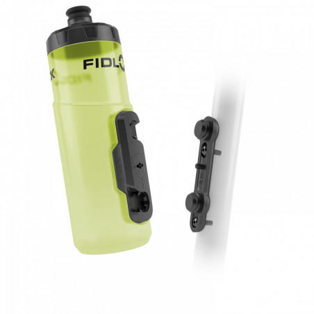 Fidlock Twist Trinkflasche 600 ml mit Magnet-Befestigung, inkl. Twist Bike Base. Yellow.