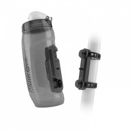 Fidlock Twist Trinkflasche 590 ml mit Magnet-Befestigung, inkl. Twist UNI Base. Transparent Black.