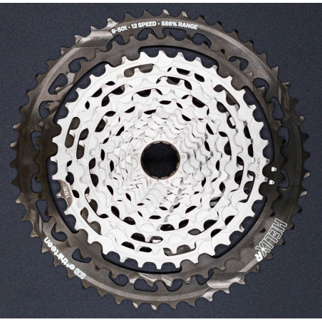 E13 Helix Race Cassette 9-50T 12-Speed, Nickel Grey SRAM XD driver only, fits Shimano & Sram