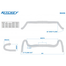 Ritchey Road Lenker WCS Beacon 44cm (c-c oben), Blatte black, 31.8mm, Di2 internal routing