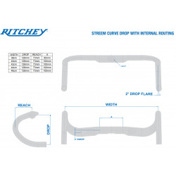 Ritchey Road Lenker Comp 20 Streem III Curve 42cm (c-c), blatte black, 31.8mm Full internal routing & Di2