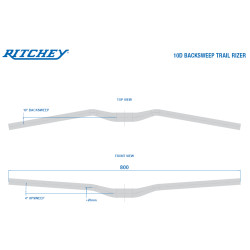 Ritchey MTB Lenker WCS TRAIL Rizer 10D 20mm, blatte black, 31.8mm, 800mm