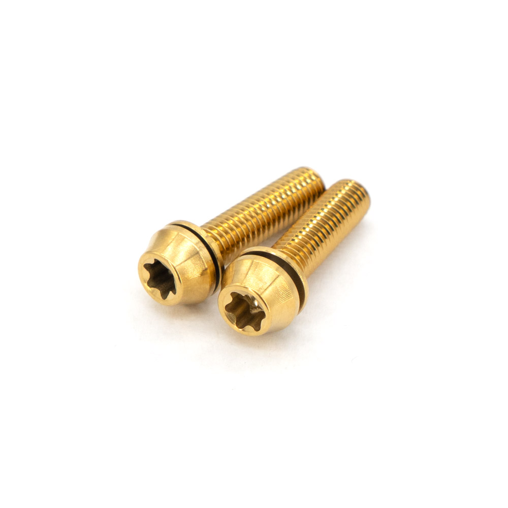 77designz Schrauben & Bolts, einzeln, M5x20 with washer for stems, Ti Bolt M5x20 T25 – Gold