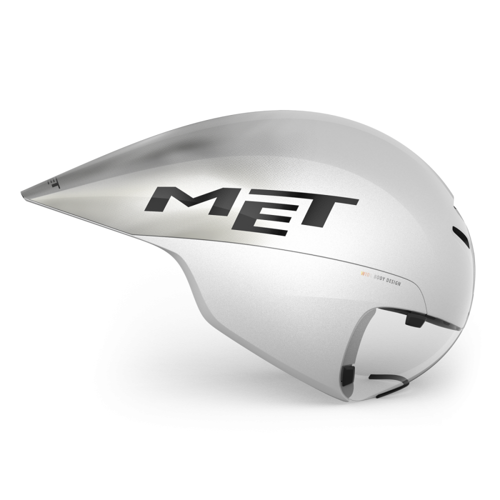 MET Zeitfahr Helm, DRONE WIDE BODY II, WHITE METALLIC, L