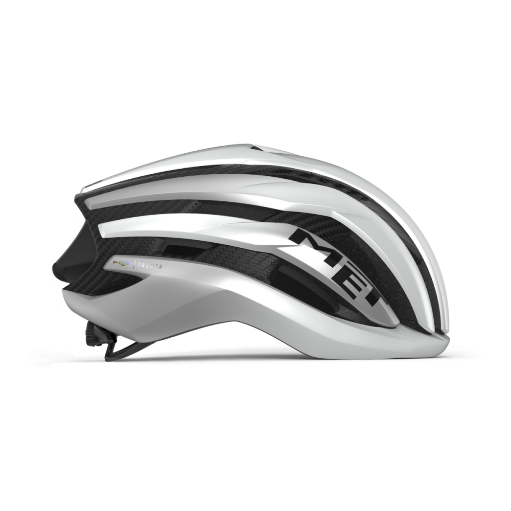 MET Rennrad Helm, TRENTA 3K CARBON MIPS, WHITE SILVER, M