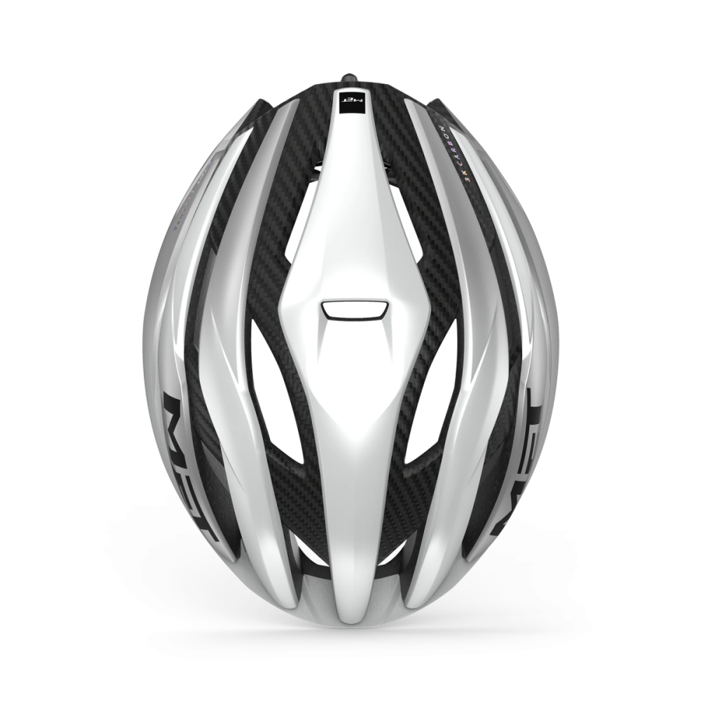 MET Rennrad Helm, TRENTA 3K CARBON MIPS, WHITE SILVER, M