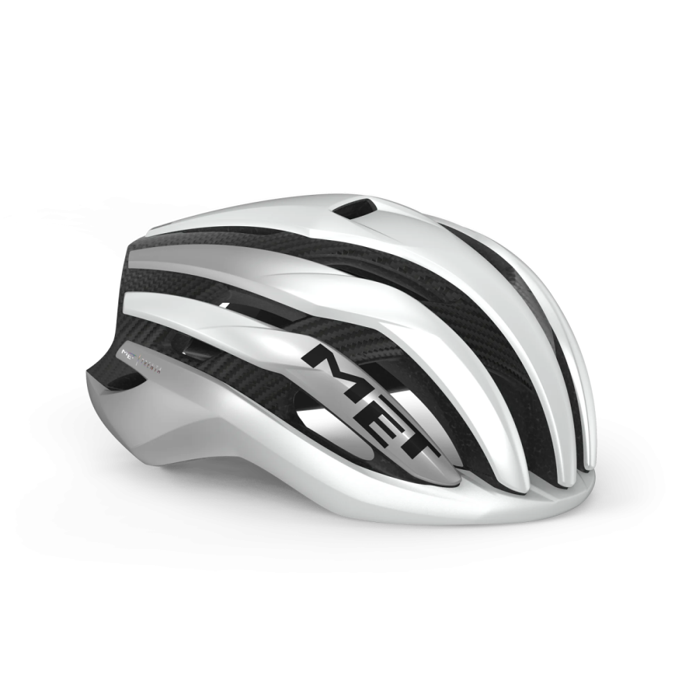 MET Rennrad Helm, TRENTA 3K CARBON MIPS, WHITE SILVER, M
