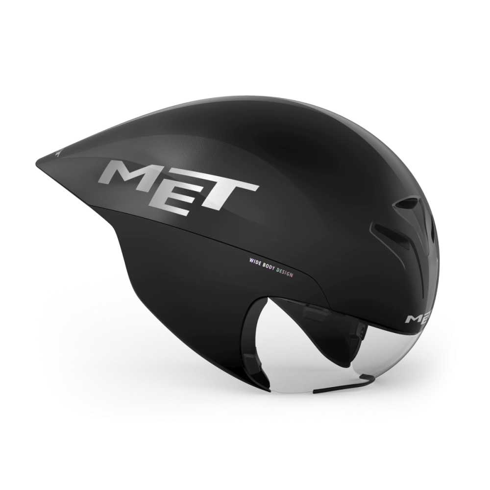 MET Zeitfahr Helm, DRONE WIDE BODY II, BLACK METALLIC, M