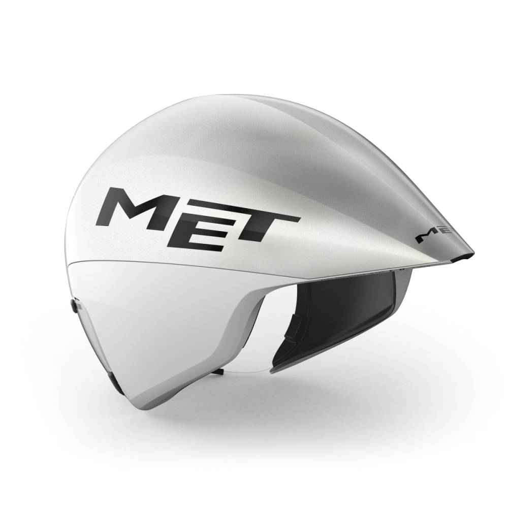 MET Zeitfahr Helm, DRONE WIDE BODY II, WHITE METALLIC, L