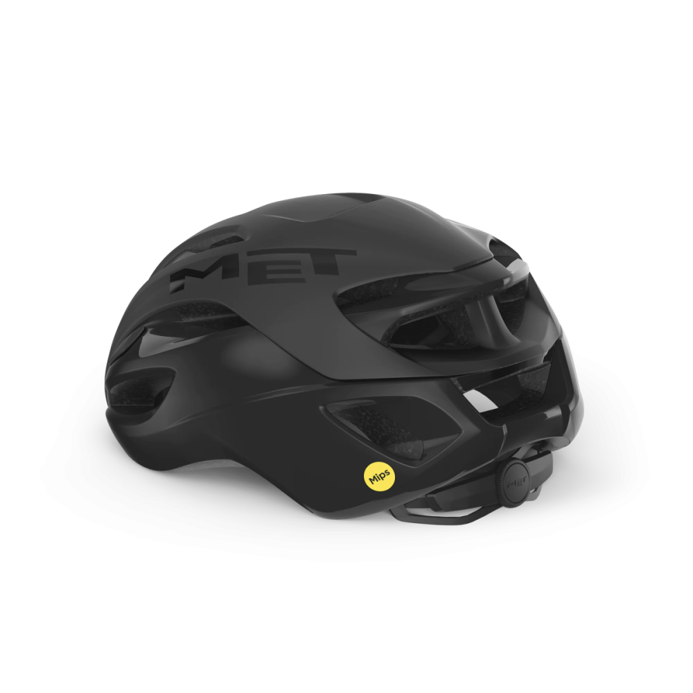 MET Rennrad Helm, RIVALE MIPS, BLACK MATT GLOSSY, S