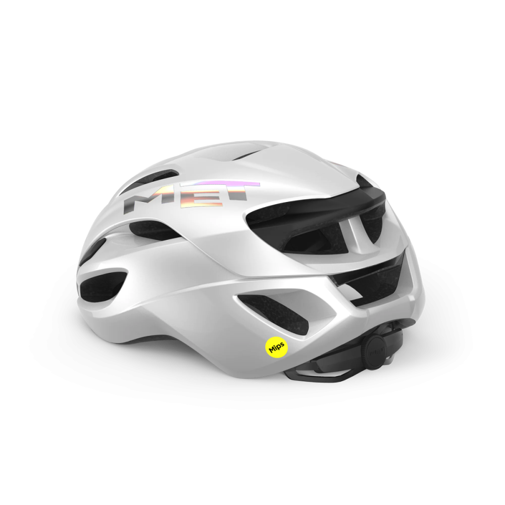 MET Rennrad Helm, RIVALE MIPS, WHITE HOLOGRAPHIC, M