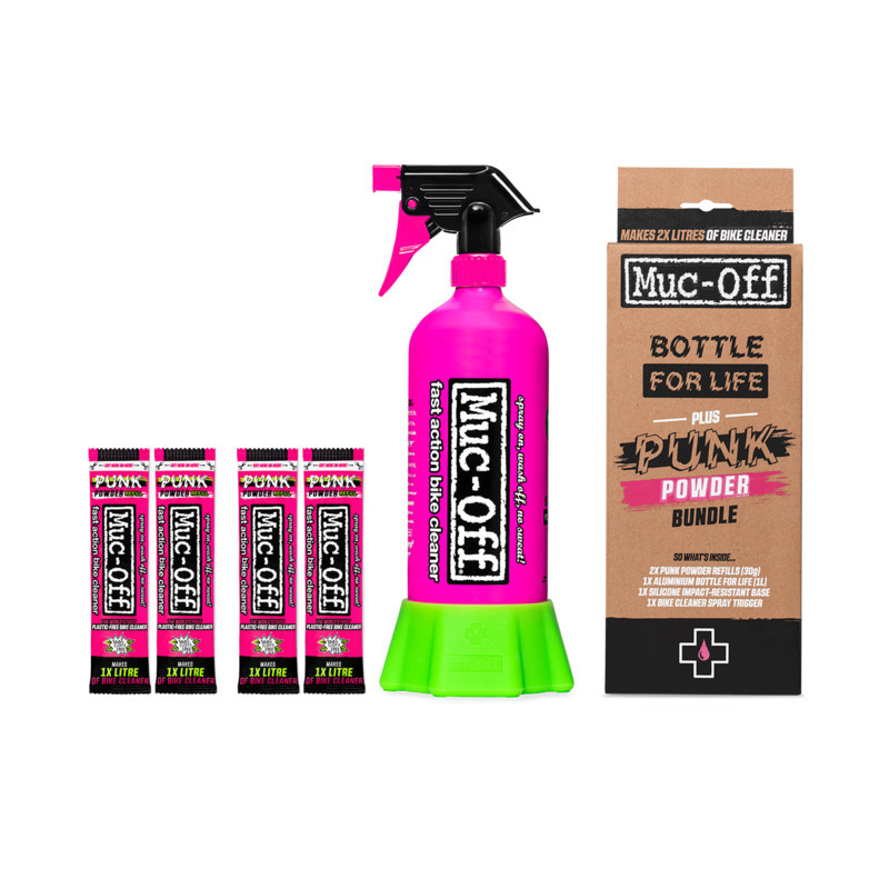 Muc-Off Punk Powder Fahrradreiniger (4pack)+Bottle Treten Sie Einwegplastik in die Eier!