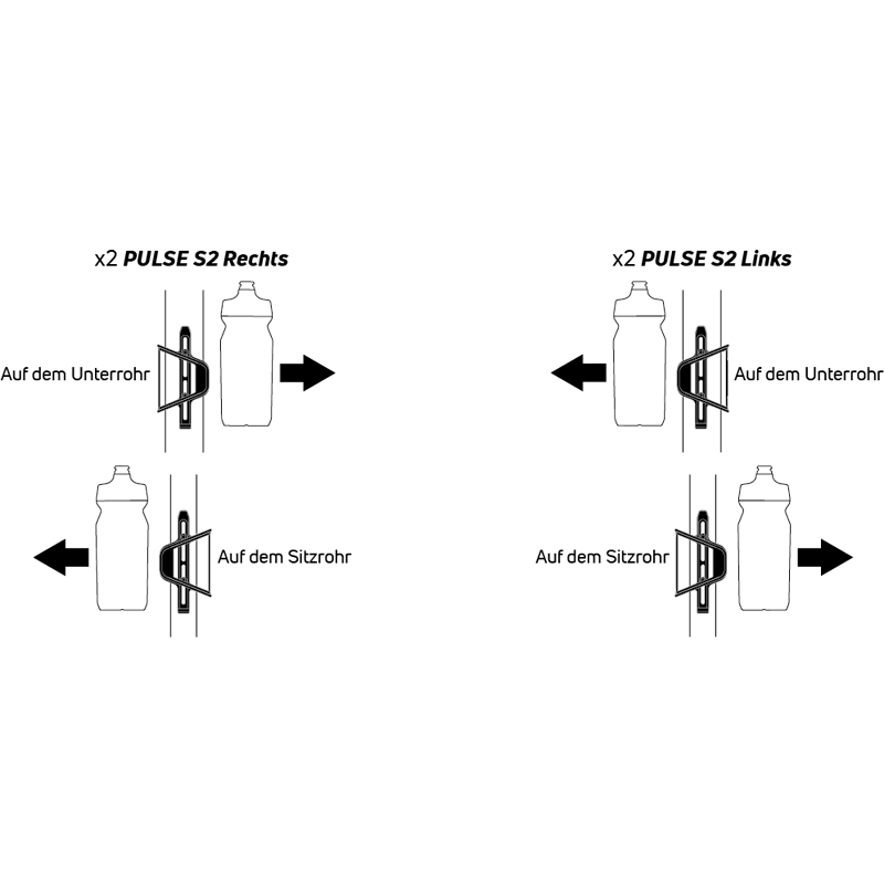 Zéfal Bidonhalter, PULSE S2 seitlicher Eingriff RECHTS, 28g