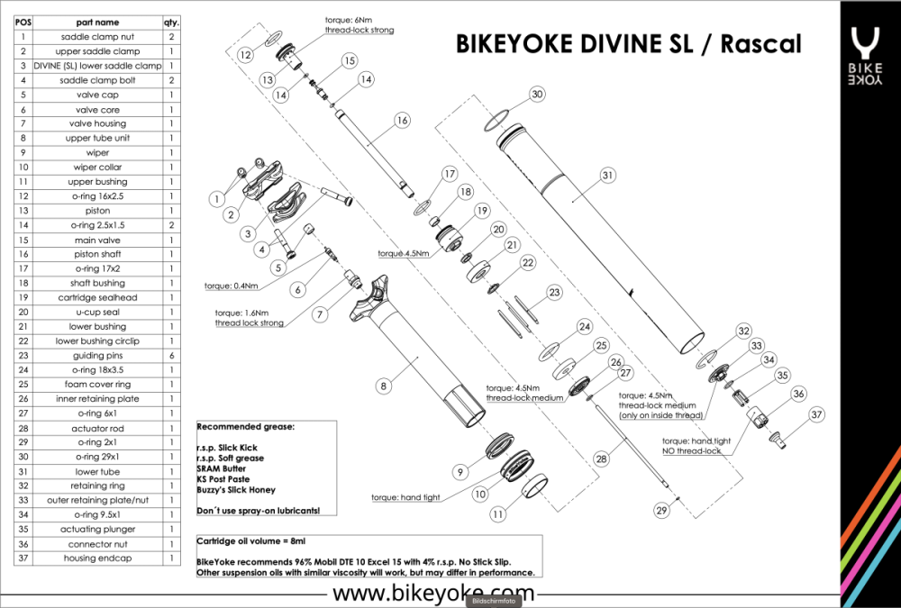 BikeYoke Divine SL Dropper Post, ø 31.6 mm/80 mm, ohne Hebel.