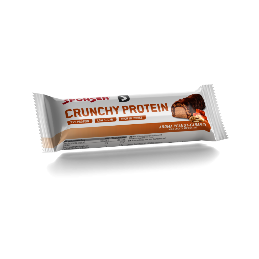 Sponser Crunchy Protein Bar, 50g, Peanut-Caramel