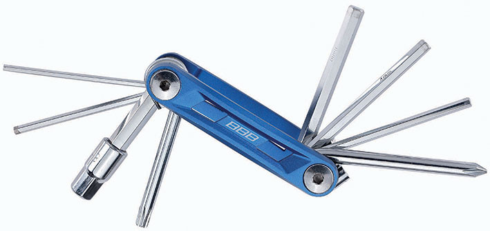 BBB Minitool PrimeFold S mit 9 Funktionen, Inbus: 2/2.5/3/4/5/6/8, Kreuz, Torx 25