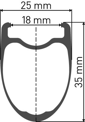 DT Swiss Laufrad PRC 1400 SPLINE 35mm 100/5mm, 35mm, Carbon