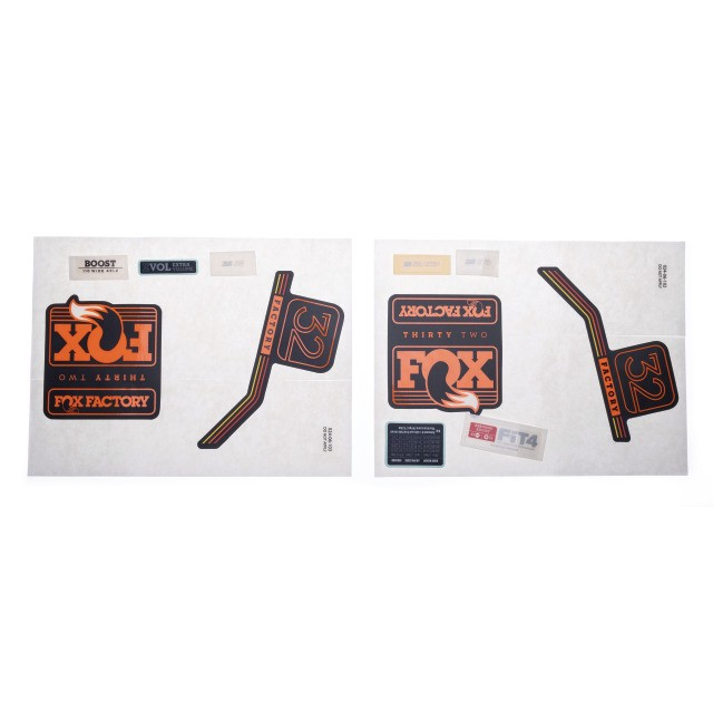 Fox Decal 18 32 F-S orange Logo matblack background