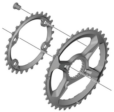 Shimano XTR Kettenblatt 28 Zähne, Y-1X2 28000  Double (38-28), 12-fach