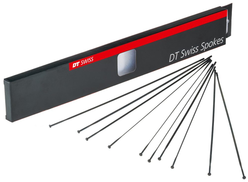 DT Speichen Aerocomp straightpull 252mm schwarz, 2,0/2,3x1.25mm, ohne Nippel, Karton à 20 Stk.