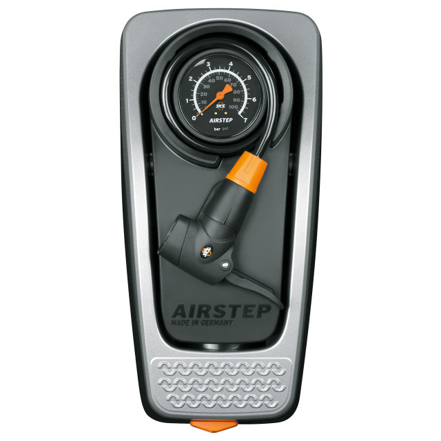 SKS SKS Fusstretpumpe Airstep Alu/Kunststoff Multi Valve mit Manometer schwarz-silbe