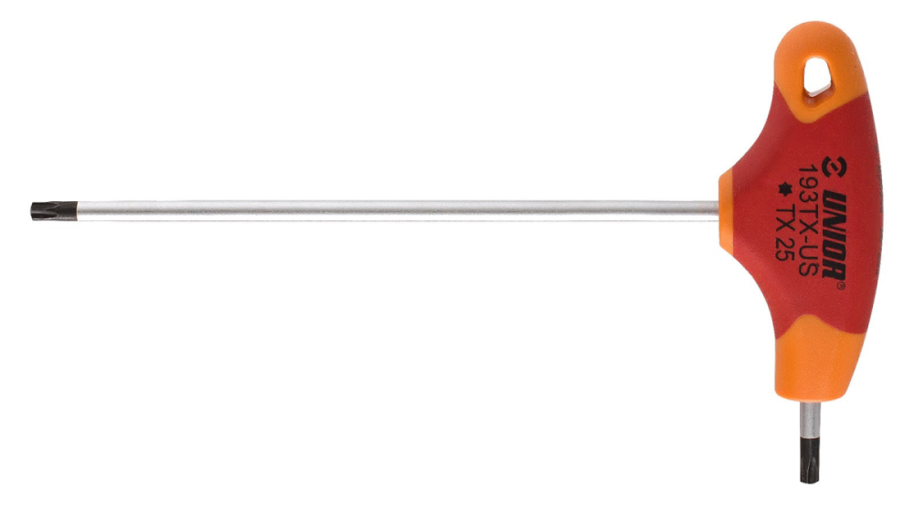 UNIOR Stiftschlüssel mit TX-Profil und T-Griff, T10