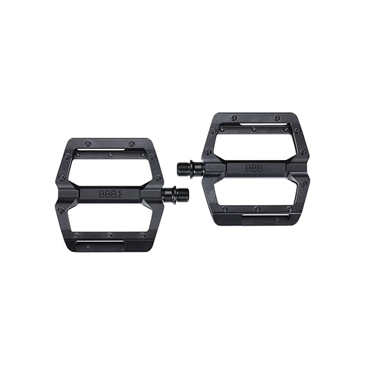 BBB Flachpedal Alu 100x95mm schwarz matt 399g, Pins: konisch/ersetzbar
