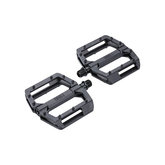 BBB Flachpedal Alu 100x95mm schwarz matt 399g, Pins: konisch/ersetzbar