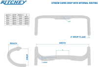 Ritchey Road Lenker Comp 20 Streem III Curve 44cm (c-c), blatte black, 31.8mm Full internal routing & Di2
