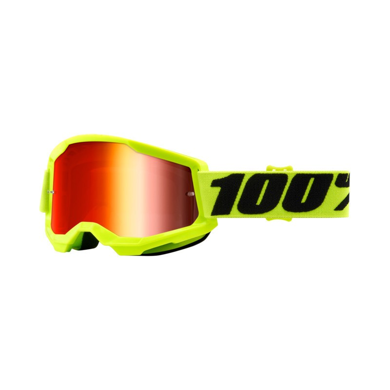 Ride 100% 100% Strata 2 Goggle Fluo/Yellow - Mirror Red