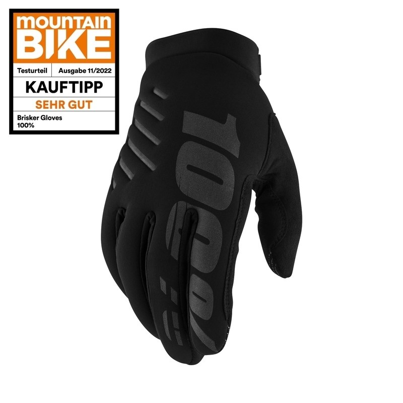100% Brisker Gloves Black schwarz, M