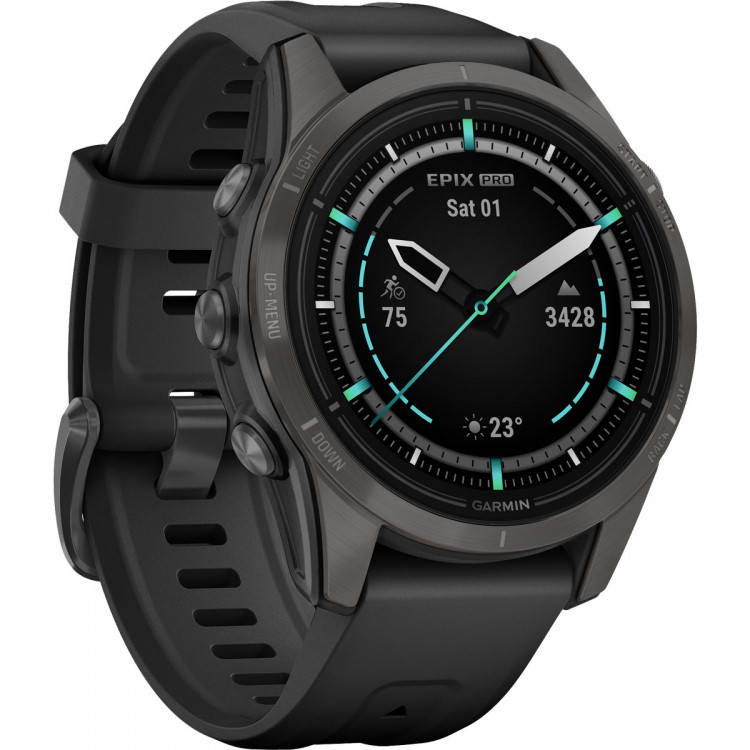 Garmin EPIX PRO, 42mm, Saph, CrbnGry DLC Ti, Black, Sportuhr
