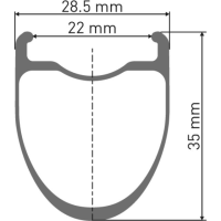 DT Swiss CRC 1400 Spline 35 Disc Vorderrad, Mod. 23, Carbon, CL, 12x100mm, 22mm
