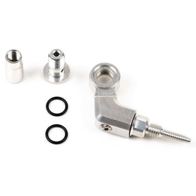 Trickstuff Winkelanschluss, Für Kevlar Leitung, silber