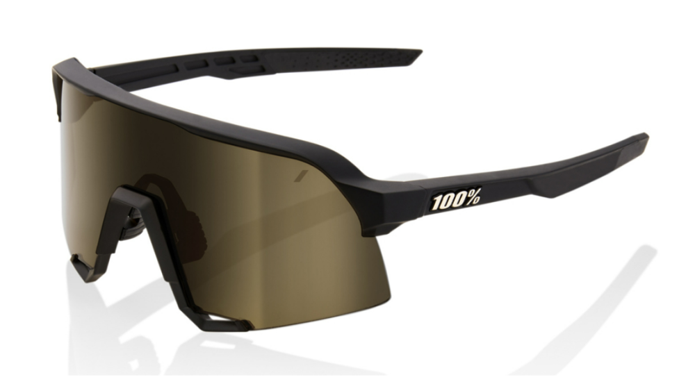 100% 100% S3 Brille Soft Tact Black - Soft Gold Mirror Lens