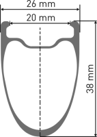 DT Swiss ARC 1100 Dicut 38 WTS Disc, Hinterrad