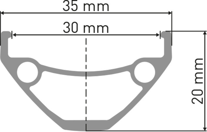 DT Swiss E 593 Felge DB 26" 30 28L