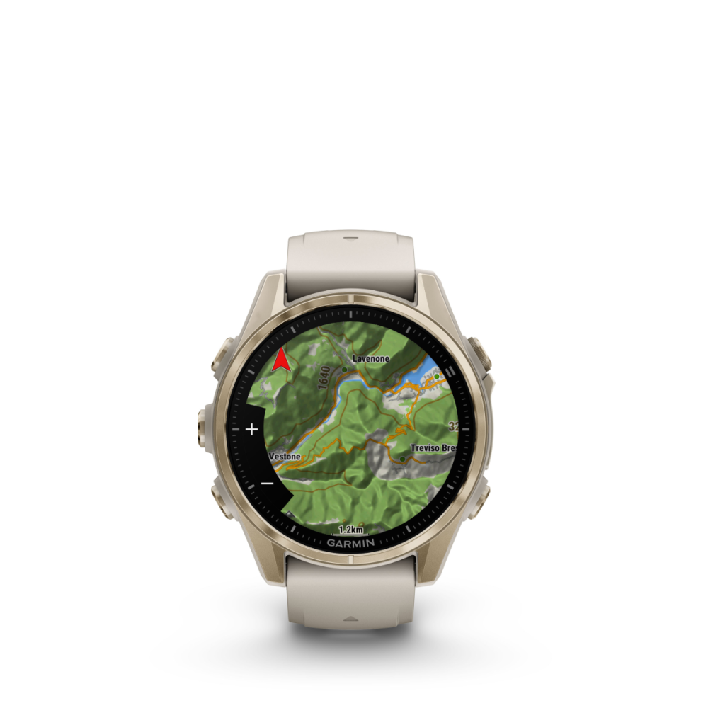 Garmin fēnix® 8 – 43 mm, AMOLED, Sportuhr, Nebelgrau/Softgold