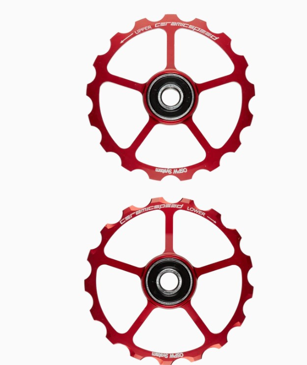CeramicSpeed OS Pulley Wheels (spare) Coated 17 Zähne, Rot