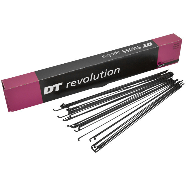 DT Swiss Speichen Revolution schwarz , 2,0/1,5mm, ohne Nippel, Karton a  72 Stk., 264