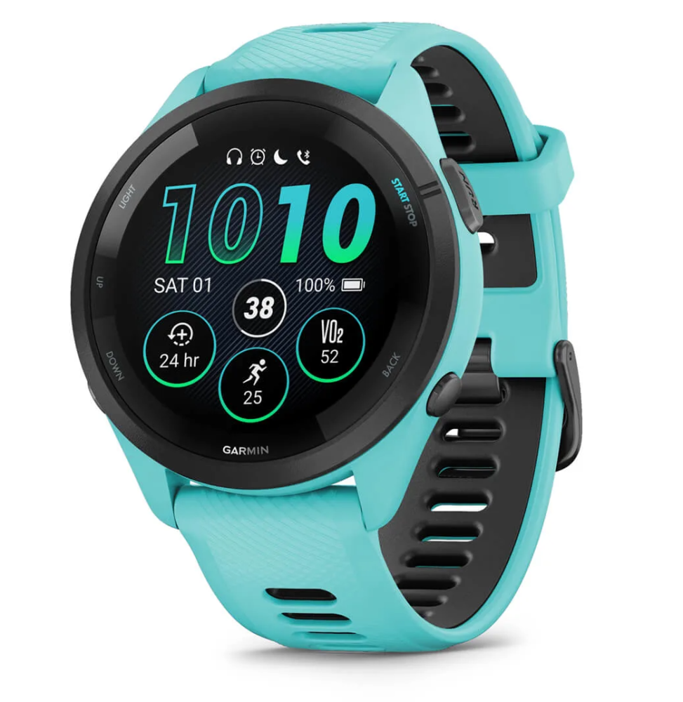 Garmin Forerunner® 265 Music, Sportuhr, Aqua Blue