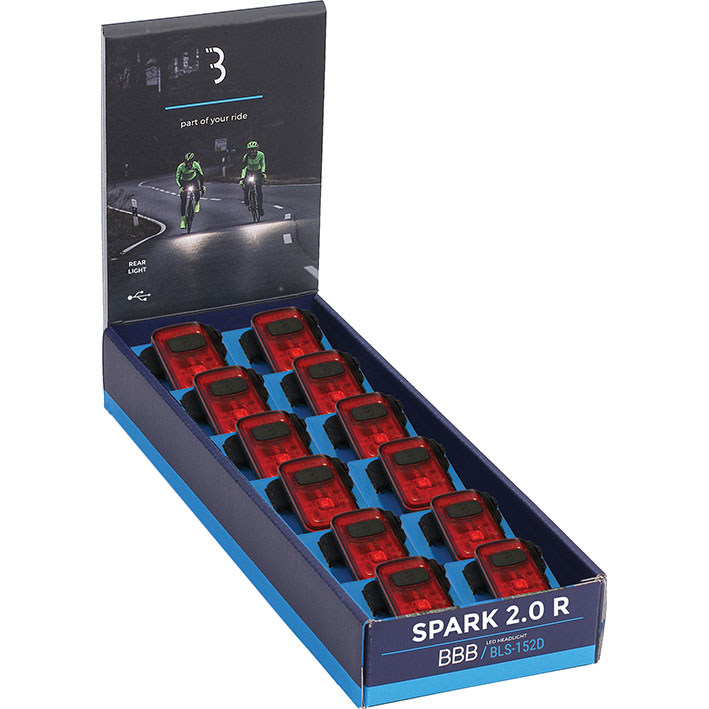BBB BBB Licht Spark 2.0 Hinten mit USB / Akku schwarz Box à 12x, Schnellverschluss