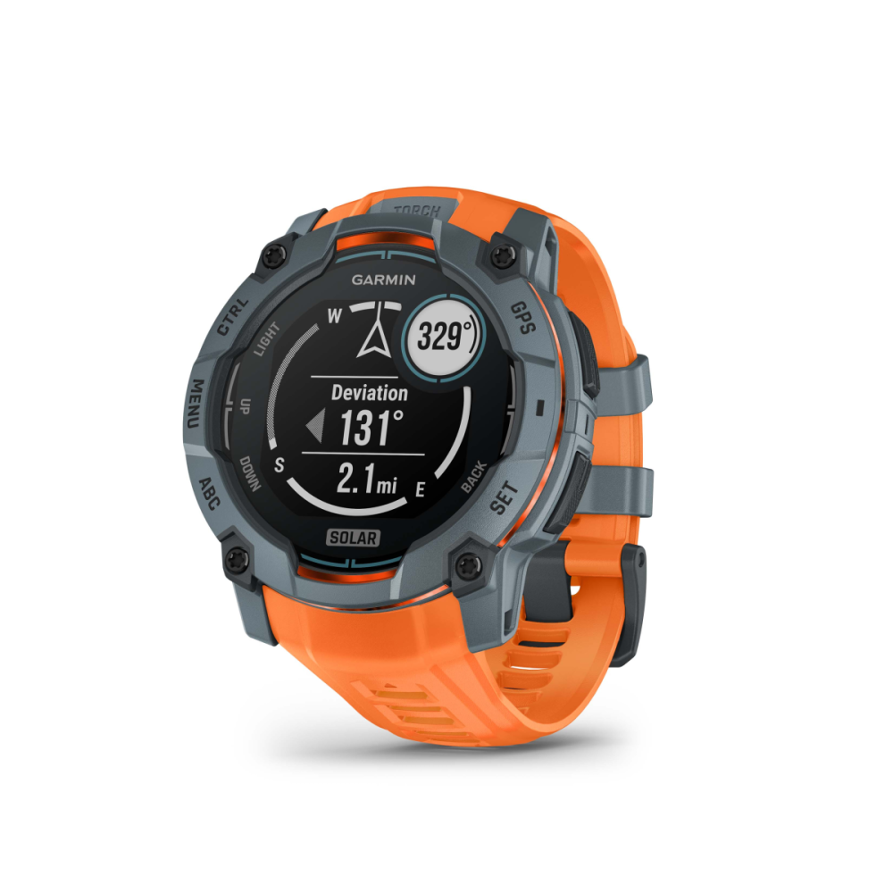 Garmin Instinct 3 – 50 mm, Solar, Twilight mit Silikon-Wechselarmband 26 mm, Sportuhr