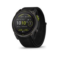 Garmin Enduro™ 3, Schwarz/Carbongrau DLC-Titan mit schwarzem UltraFit-Nylon-Armband, Sportuhr