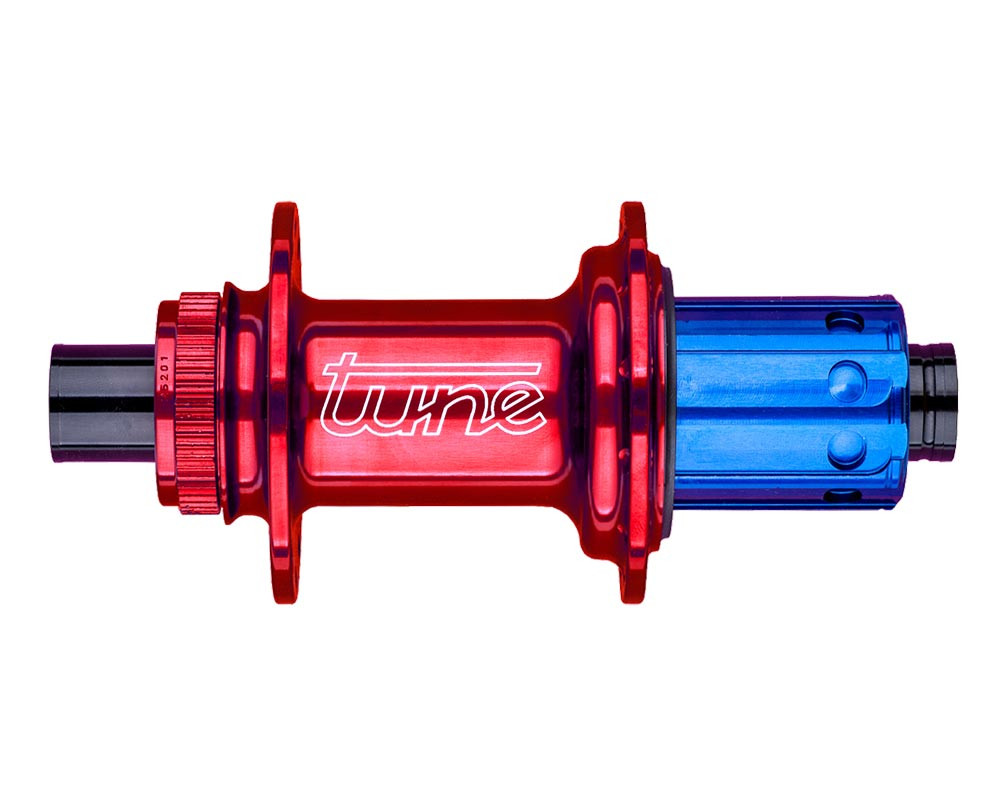 Tune TUNE, Rear-Nabe, Centerlock, 12x142mm, 28 Speichenlöcher, Shimano HG11, rot, mit Retro Logo