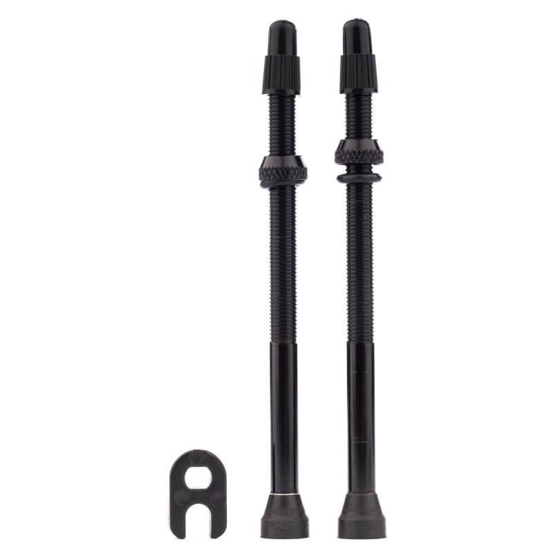 Tune tubeless Ventil/Valve, 1 Paar (2 Stück), Länge 90mm, Sclaverand, Aluminium, black