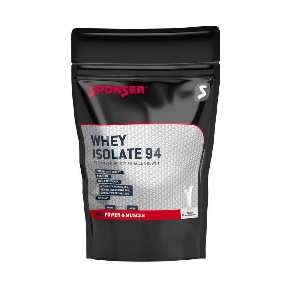 Sponser Whey Isolate 94 - Glutenfrei Laktosefrei Whey Proteine Proteinpulver, Neutral, Nachfüllbeutel 1500g